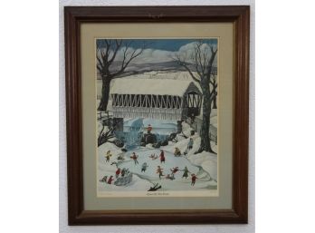 Down By The Pond, Robert Franke 1974, Limited Edition Litho #383/890 Pencil Signed And Numbered