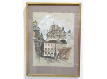Paris 1961 Serigraph By James Seeman, Signed In Media Lower Right, Framed And Glazed