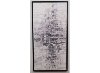 Abstract In Greys And Whites, Oil On Canvas, Narrow Gap Float Frame