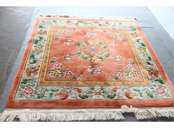 Sculpted Hand Knotted Oriental Rug - Size: (62.5' X 60')