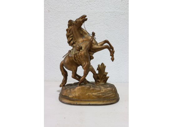 Vintage Original Italian Stallion: Cast Metal Figurine After Coustou's Marly Horses, Casting Dated 1933