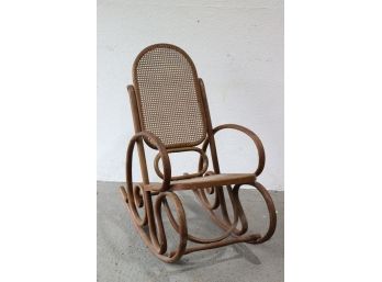 That Time When Form Only Kinda Followed Function: Classic Thonet Style Bentwood And Cane Rocker