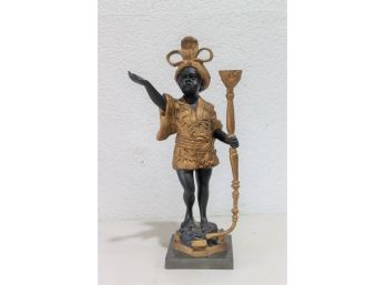 Vintage Blackamoor Figurine Torch Candlestick Holder