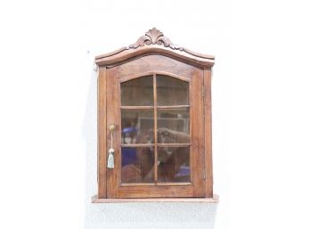 Wooden Wall Cupboard/curio Cabinet - Glass And Wood Pane Door