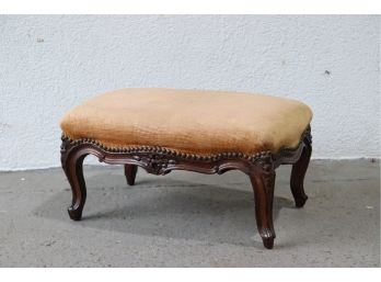 Ottoman For Two (almost) - Long And Low Footrest With Nail Head Upholstery