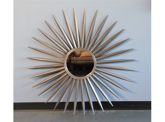 Mid Century Modern Steel Sunburst Mirror