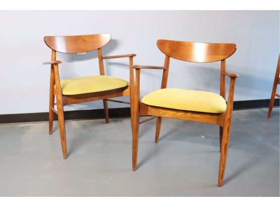 Pair Of Mid Century Modern Lane Arm Chairs -Reupholstered