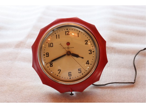 General Electric Wall Clock -Red