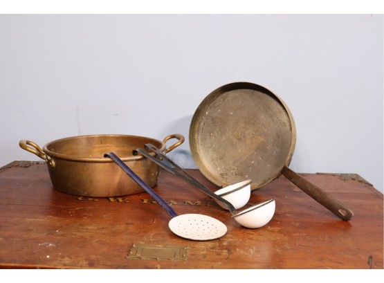 Group Lot Of Copper Cookware