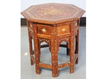 Indian Inlay Side Table -vintage