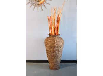 40'Tall Wicker Vase With Bamboo Sticks