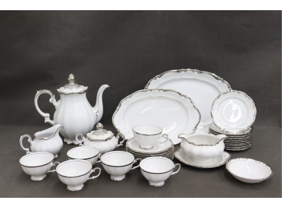 Striking German Porcelain Tea & Dessert Set  - J. Kronester Bavaria Countess - (Set Incomplete)