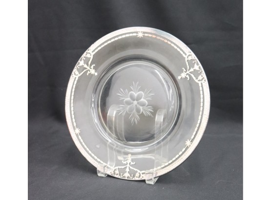 Etched And Embossed Glass Crystal Plate
