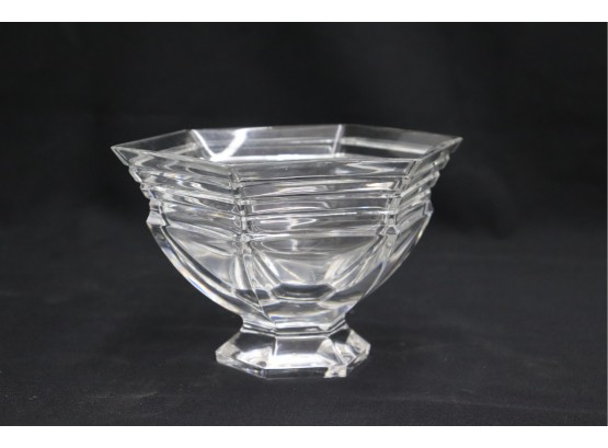 Waterford Crystal Tiered And Footed Hexagon Compote