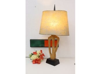 Vintage MCM Yasha Heifetz Mounted Table Lamp, Signed Lower Corner Of Base