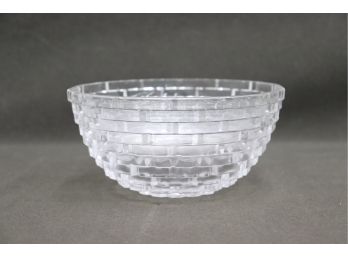 Geometric Stacked Gear Pattern Glass Bowl