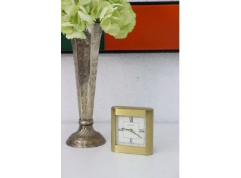 Tiffany Desk/Bedside Swiss Made Roman Numeral Clock - Morgan Garauntee Leveraged Buy Out '87