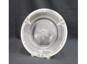 Etched And Embossed Glass Crystal Plate