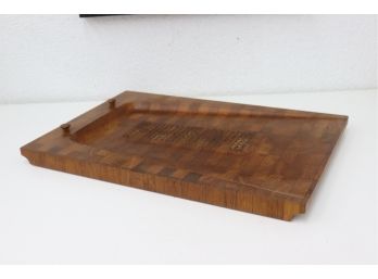 Butcher Block Incline Carving Board With Diamond Texture Roast Holding Section