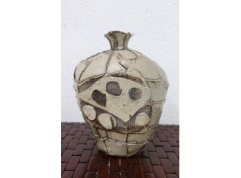 Artisan Pottery Amphora Inspired Vase, Unsigned - Chip On Top Rim Edge