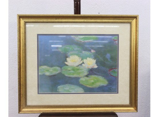 Framed 'Quality Museum Approved Lithograph' Featuring Monet's Nympheas By Nightfall