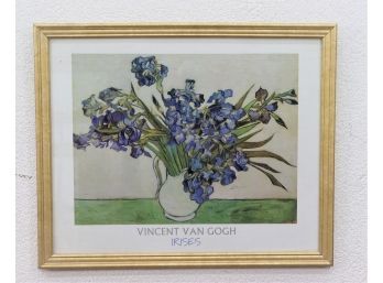 Framed Reproduction Art Print After Van Gogh's Irises