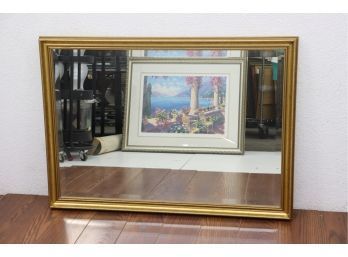 Not Huge, But Not Small Wall Mirror With Braid And Bead Gilt Style Frame