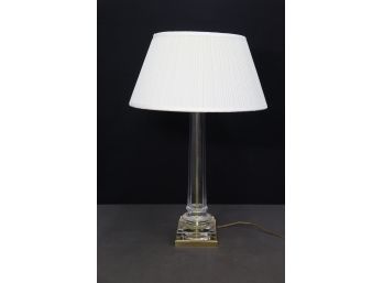 Brass Clear To White Twin Bulb Table Lamp