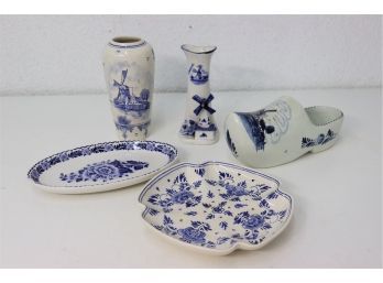 Amiable Group Of Blue And White Delftware