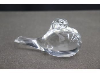 Small Murano Clear Art Glass Bird Figurine