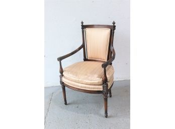 Louis XVI/directoire Style  Carved And Turned Wood Arm Chair