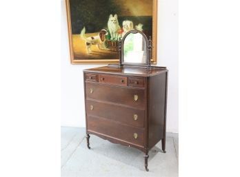 Stiehl Furniture - Stately Chest Of Drawers With Swivel Mount Mirror - On Casters