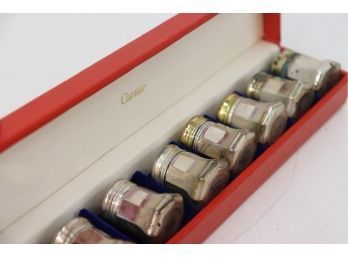 Boxed Set Of 4 Pairs Cartier Sterling Small Salt & Pepper Shakers