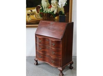 Lovely Bowfront Secretary Desk By Maddox Colonial Productions Jamestown NY
