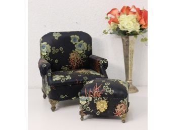 Small But Clever: Chinoiserie Revival Arm Chair And Ottoman Flip Top Boxes