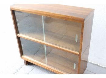 Beautiful Simplicity: MCM Hardwood Plank And Board Glass Door Low Bookcase/Showcase (Built To Disassemble)