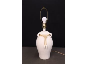 Knotted Rope Urn White Ceramic Lamp