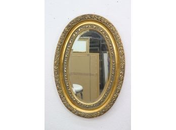 Oval Wall Mirror In  Art Nouveau Gilt Style Frame