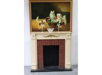 Model # 4201 Vintage Faux Fireplace Mantel, Surround And Base, Ferguson Brothers Of Hoboken