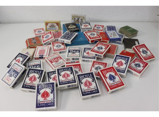 Poker Night Group Lot: New/Used Playing Cards - Bicycle, Club Special, Travel Souvenir, And More