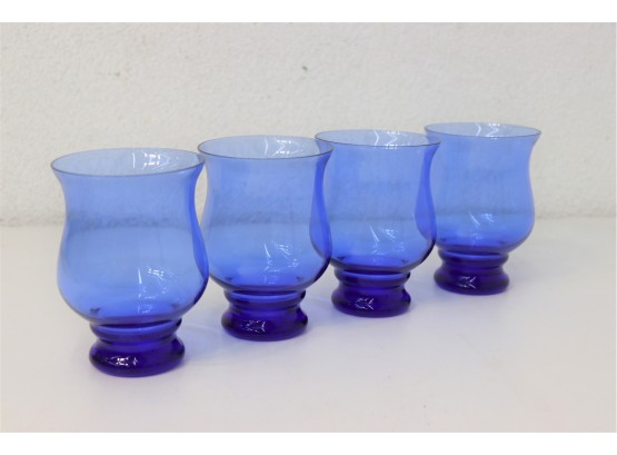 Set Of Four Iceberg Blue Single Malt Scotch Glasses