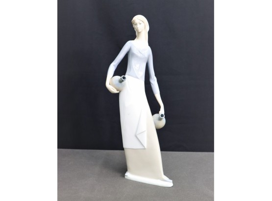 Vintage NAO By Lladro/Daisa 'Tall Girl With Water Jugs' #4875 Statuette (fully Marked On Bottom)