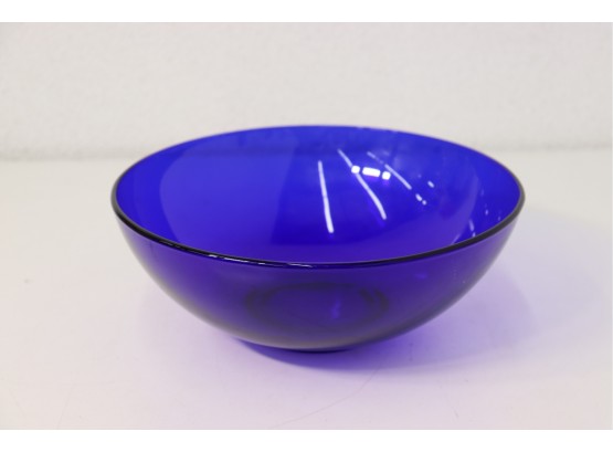 Blue.  Beautiful. Simple. Vintage Low Footed Cobalt Glass Bowl