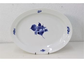 Stunning Blue Blossoms On White Ground Oval Platter By  Royal Copenhagen 8019 2X