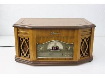 Emerson Retro-Style  AM-FM Radio Tuner/Phono/Cassette Tape, Compact Disc Player In Working Condition