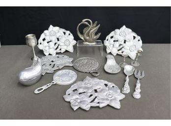 Group Lot Of Cast Metal Objects - Some Decorative, Some Functional, Some Decoratively Functional