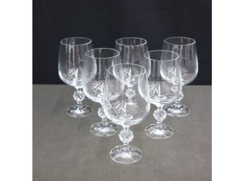 Six Bauble Stem Clear Goblets