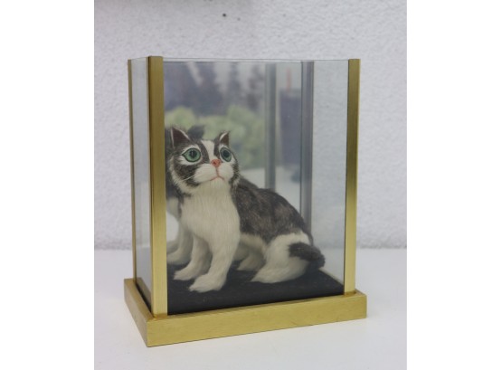 Unnervingly Real Looking Cat Furry Figure - With Ironic Fish Tank Display