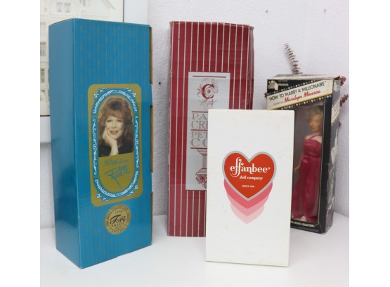 New In Box Collectible Doll Lot (4) : Marilyn Movie Collection #5018,  Rustie, Effanbee, Paul Crees/ Peter Coe