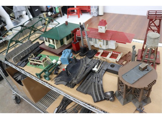 Group Lot Various Model Railroad Buildings, Machinery, Scenic Objects Etc. - ONLY One Shelf, Not Lower Shelf